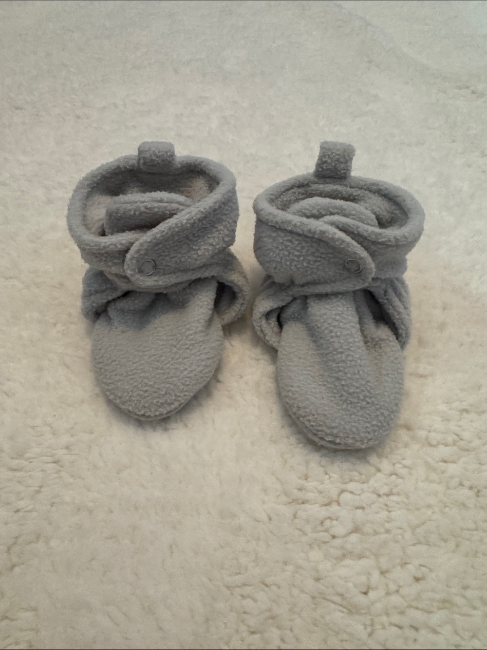 Cozy Baby Grey Fleece Booties - Soft Infant Slippers
